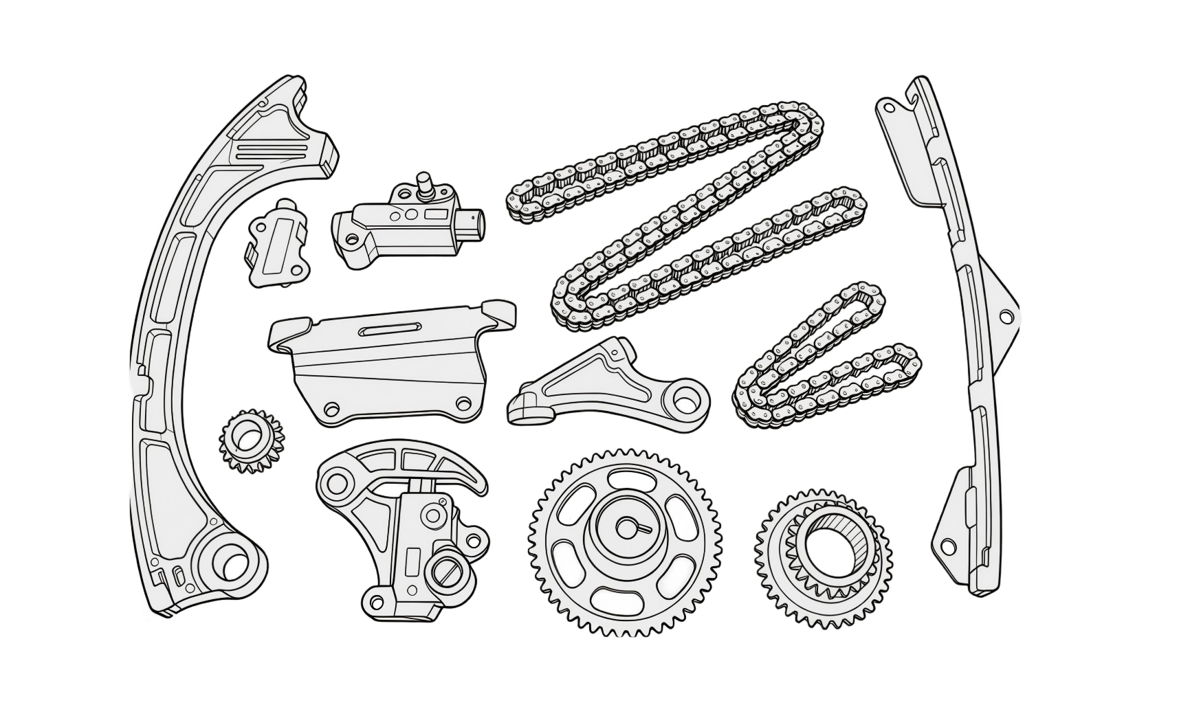 Timing kit line drawing
